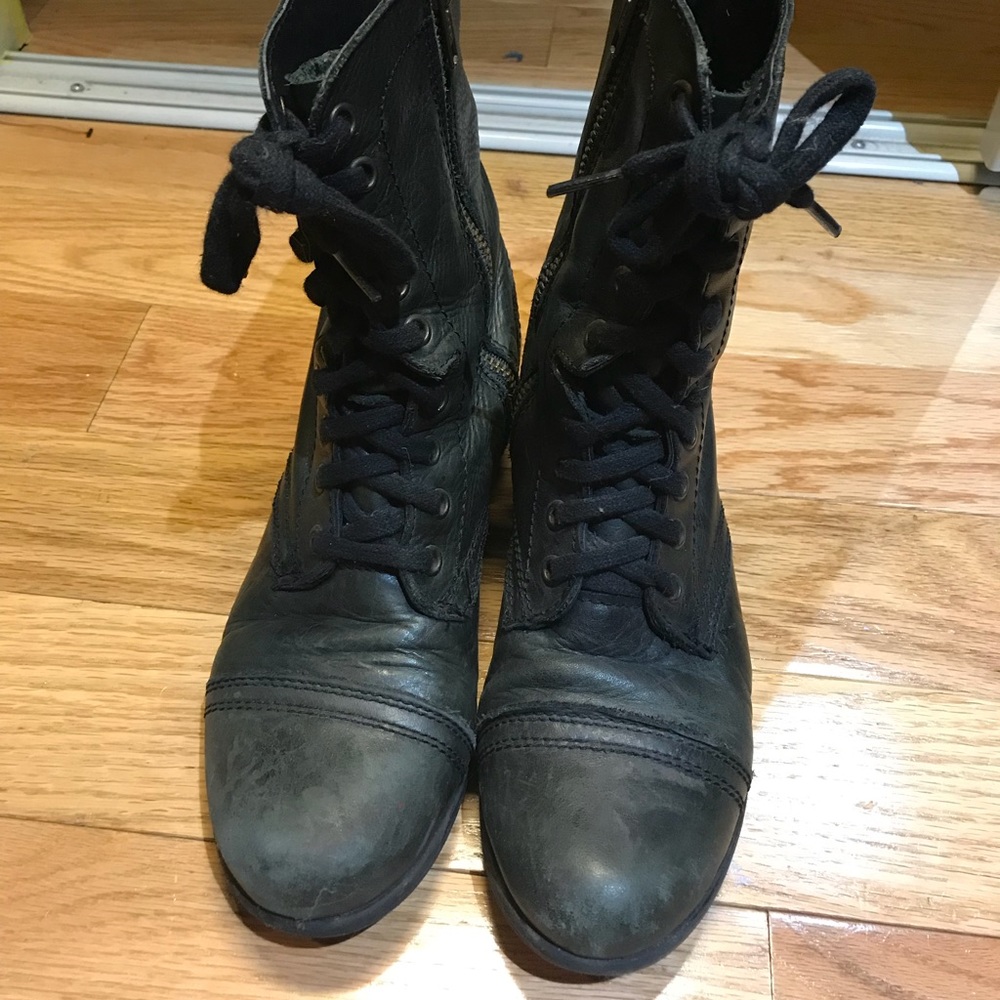 Steve Madden Black Troopa Combat Boots